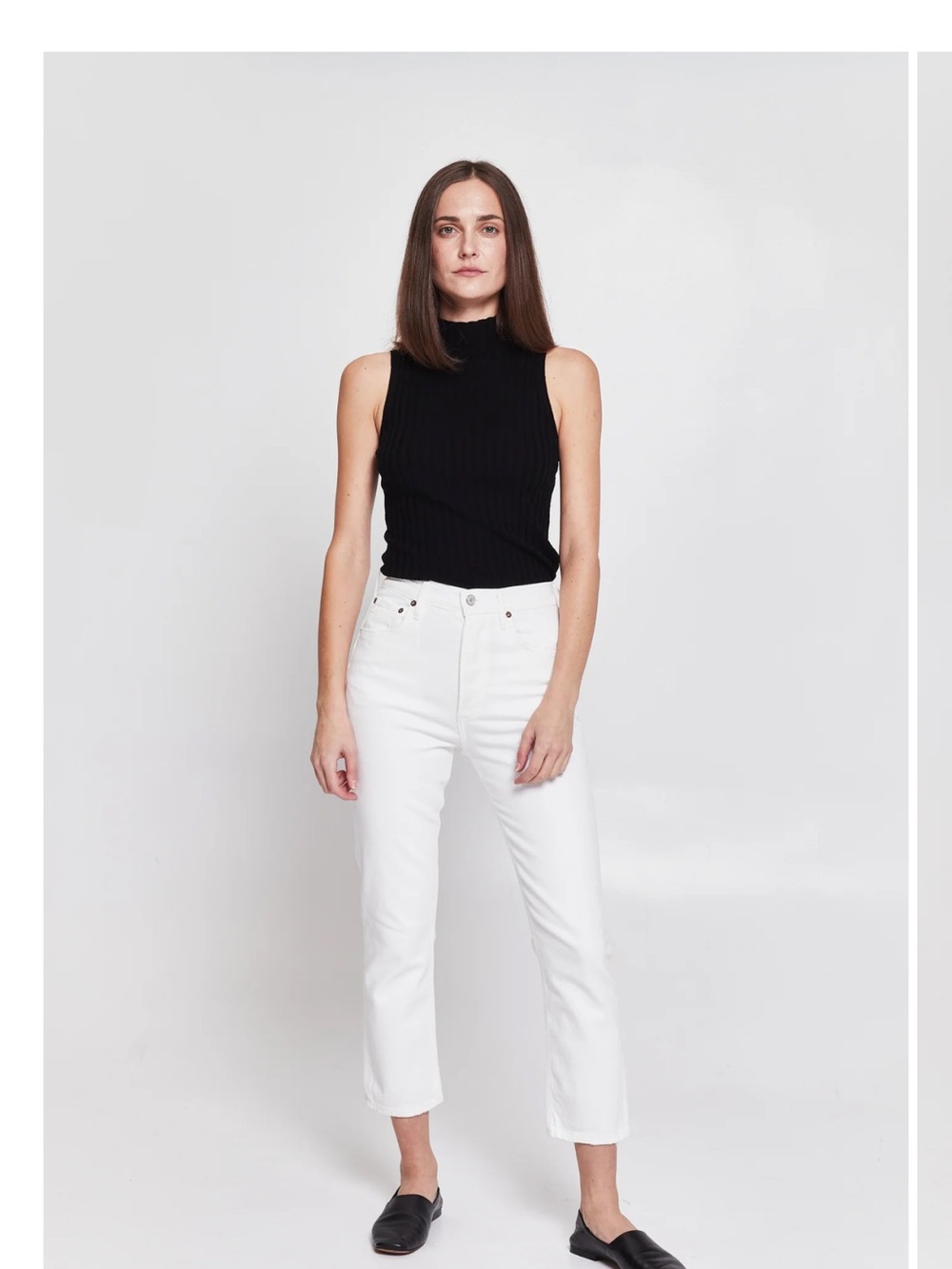 Agolde Riley High-Rise Straight Leg Women's Jeans in White